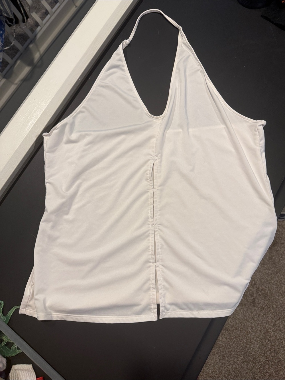 Fabletics Women's White Halter Tank Top